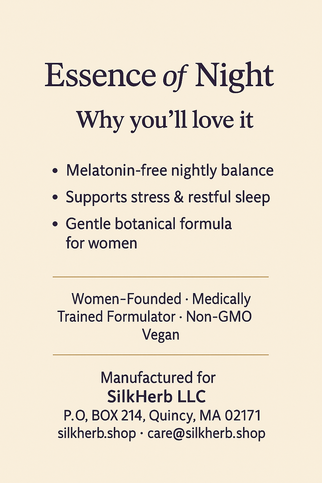 SilkHerb · Essence of Night™